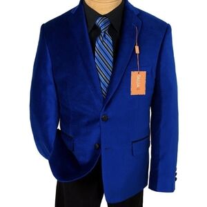 TALLIA Royal Blue Blazer with Black Accents